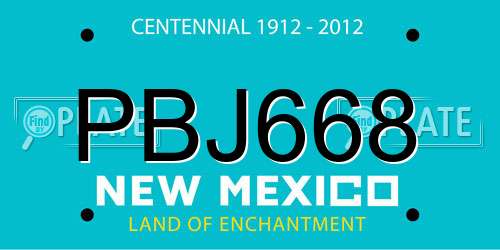 PBJ668 New Mexico License Plate