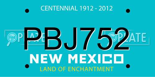 PBJ752 New Mexico License Plate