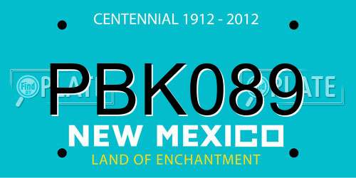 PBK089 New Mexico License Plate