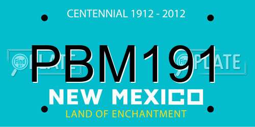 PBM191 New Mexico License Plate