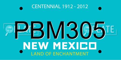 PBM305 New Mexico License Plate