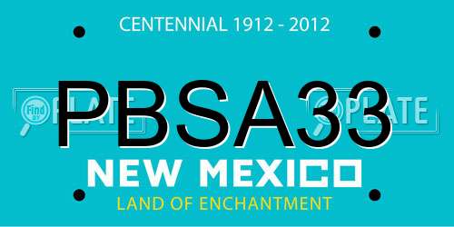 PBSA33 New Mexico License Plate