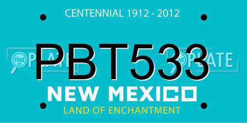 PBT533 New Mexico License Plate