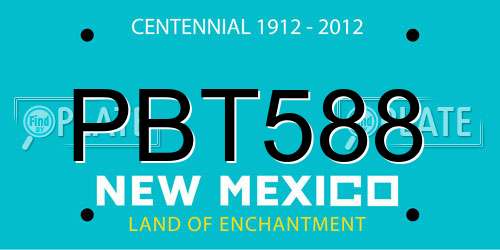 PBT588 New Mexico License Plate