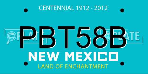 PBT58B New Mexico License Plate