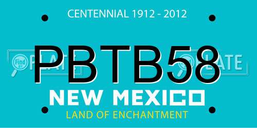 PBTB58 New Mexico License Plate