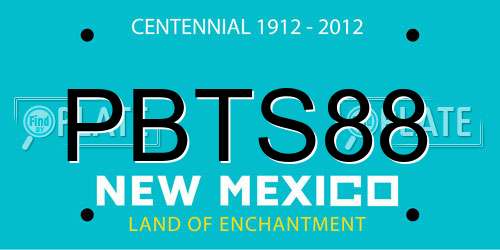 PBTS88 New Mexico License Plate
