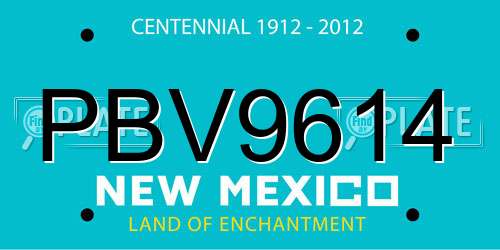 PBV9614 New Mexico License Plate