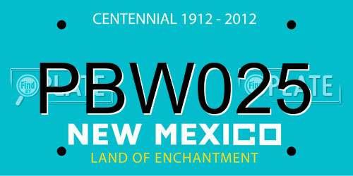 PBW025 New Mexico License Plate