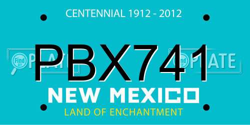 PBX741 New Mexico License Plate