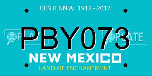 PBY073 New Mexico License Plate