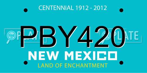 PBY420 New Mexico License Plate