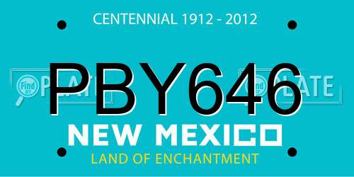 PBY646 New Mexico License Plate