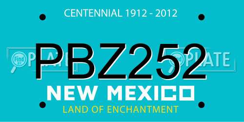 PBZ252 New Mexico License Plate