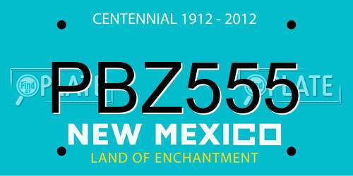 PBZ555 New Mexico License Plate