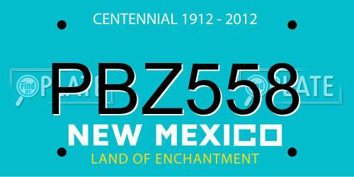 PBZ558 New Mexico License Plate