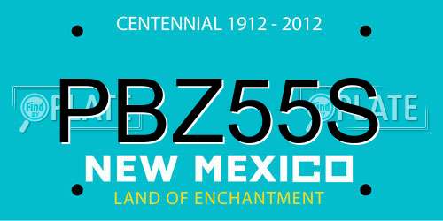 PBZ55S New Mexico License Plate