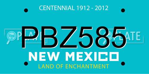 PBZ585 New Mexico License Plate