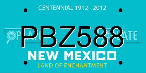 PBZ588 New Mexico License Plate