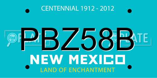 PBZ58B New Mexico License Plate