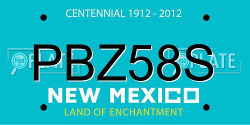 PBZ58S New Mexico License Plate