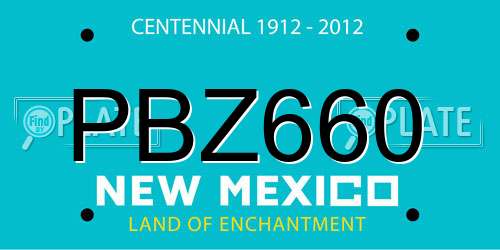PBZ660 New Mexico License Plate