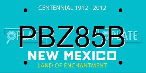PBZ85B New Mexico License Plate
