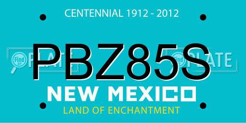 PBZ85S New Mexico License Plate