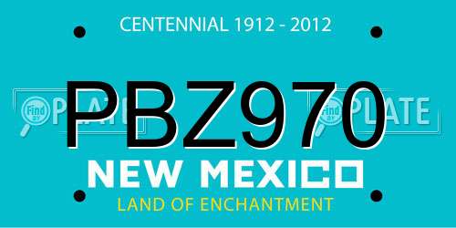 PBZ970 New Mexico License Plate