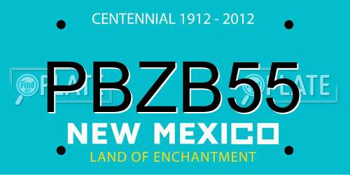 PBZB55 New Mexico License Plate