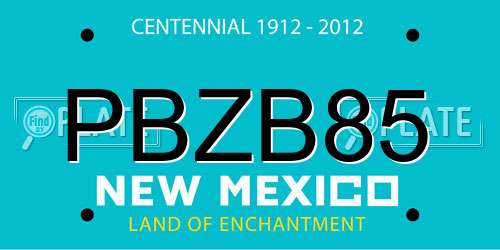 PBZB85 New Mexico License Plate