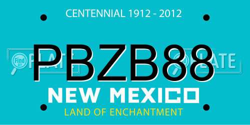 PBZB88 New Mexico License Plate