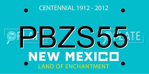 PBZS55 New Mexico License Plate