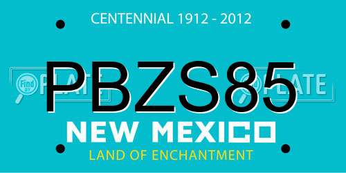 PBZS85 New Mexico License Plate