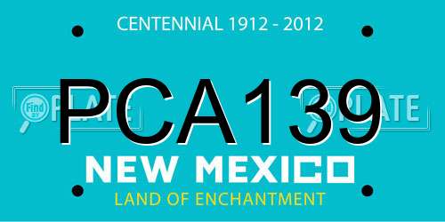 PCA139 New Mexico License Plate