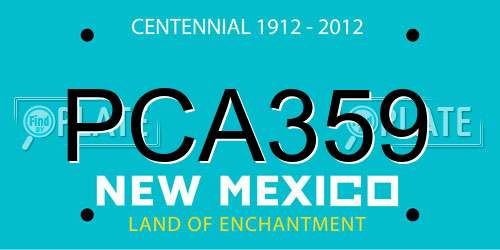 PCA359 New Mexico License Plate