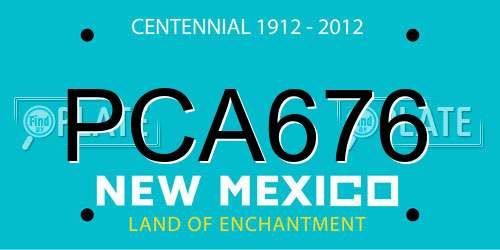 PCA676 New Mexico License Plate