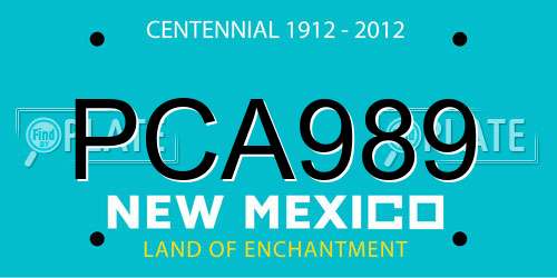 PCA989 New Mexico License Plate