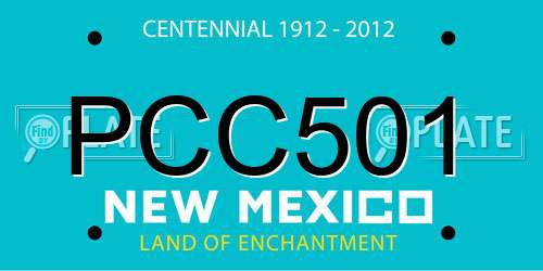 PCC501 New Mexico License Plate
