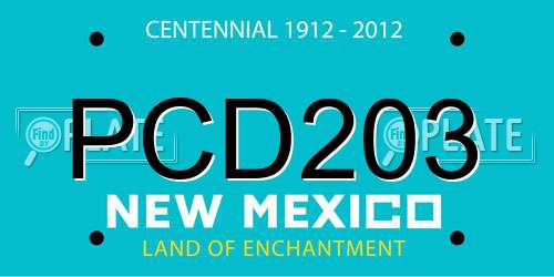PCD203 New Mexico License Plate