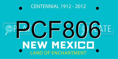 PCF806 New Mexico License Plate