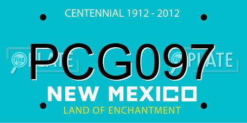 PCG097 New Mexico License Plate