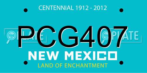 PCG407 New Mexico License Plate