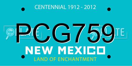 PCG759 New Mexico License Plate