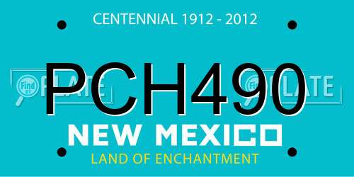PCH490 New Mexico License Plate