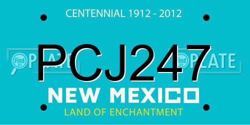 PCJ247 New Mexico License Plate