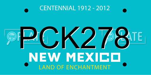 PCK278 New Mexico License Plate