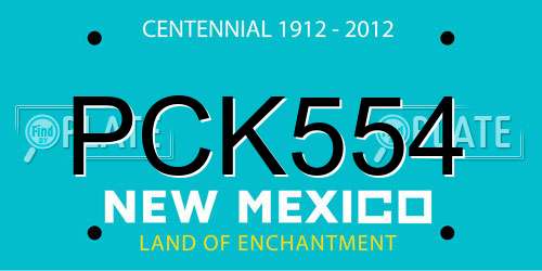 PCK554 New Mexico License Plate