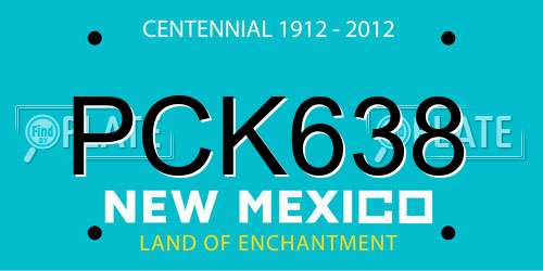 PCK638 New Mexico License Plate