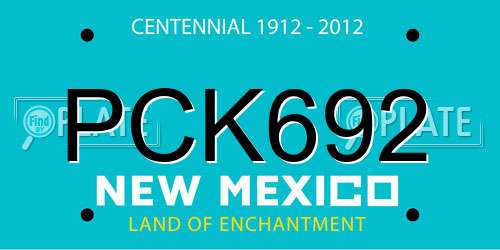 PCK692 New Mexico License Plate